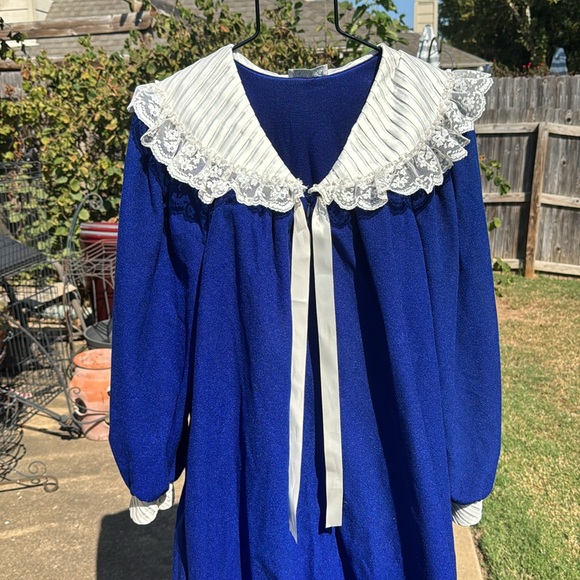 Nos Vintage Komar Blue Velvety Zip Robe L USA Made - Picture 1 of 12